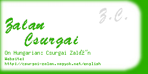 zalan csurgai business card